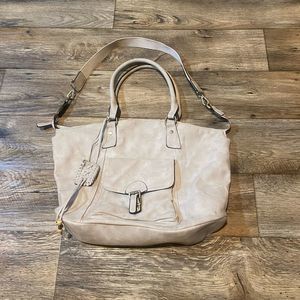 Love One Love All Cream Colored Shoulder Bag Tote